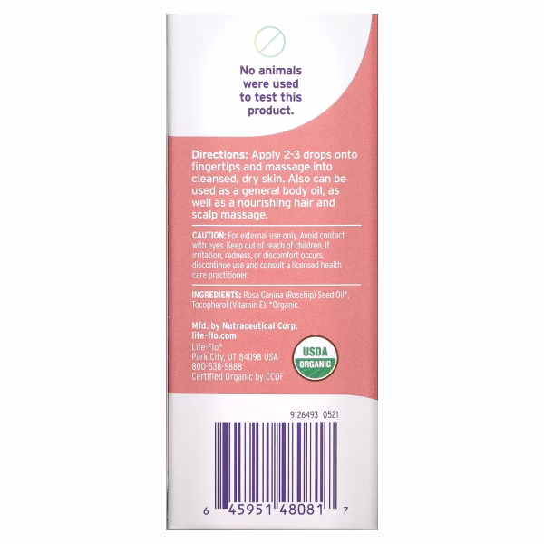 Life-flo, Organic Pure Rosehip Seed Oil, 1 fl oz (30 ml) - Image 4