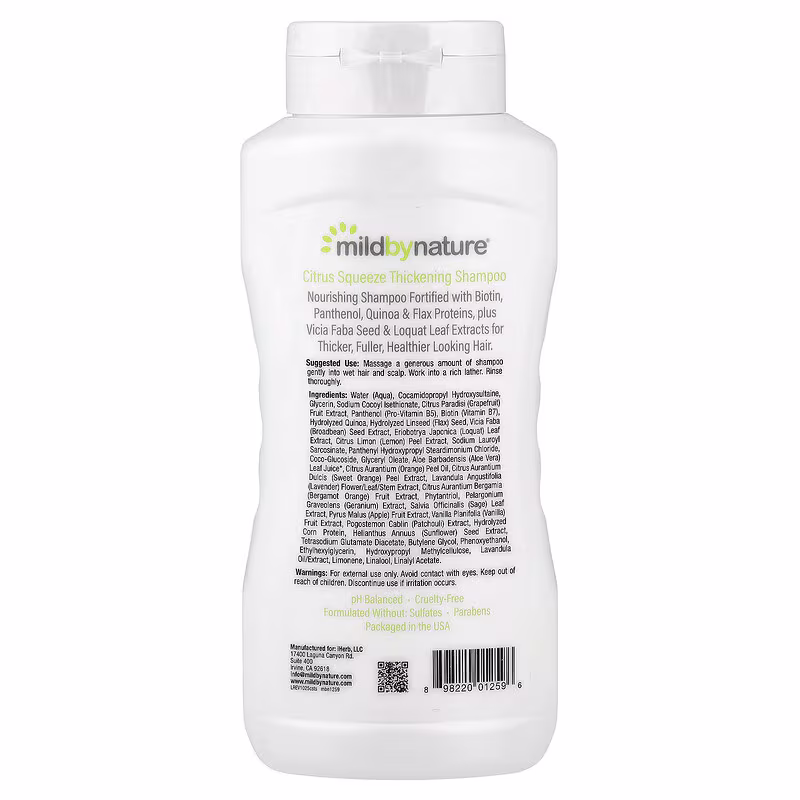 Mild By Nature, Thickening Shampoo, B-Complex + Biotin, Citrus Squeeze, 16 fl oz (473 ml) - Image 3