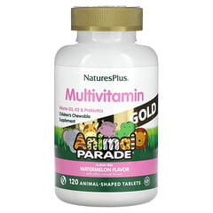 NaturesPlus, Animal Parade Gold, Children's Chewable Multivitamin Supplement, Watermelon, 120 Animal-Shaped Tablets - Image 4