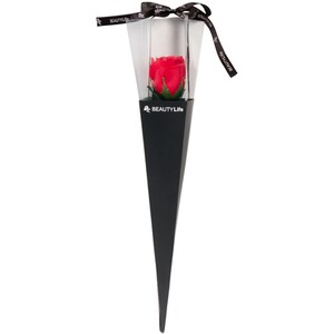 Artificial Single Stem Rose in Gift Box - Red