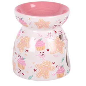 Sugarplum Bakery Print Oil Burner and Wax Warmer  - Pink