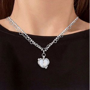 Heart Shaped Multi-Layer Chain Necklace