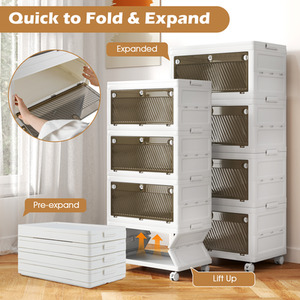 4-Tier Stackable Storage Bins - White - Image 2