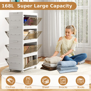 4-Tier Stackable Storage Bins - White - Image 3