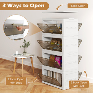 4-Tier Stackable Storage Bins - White - Image 4