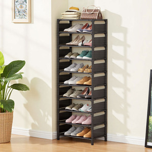 Lifeideas 10-Tier Shoe Rack with Side Panels - Black