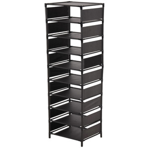 Lifeideas 10-Tier Shoe Rack with Side Panels - Black - Image 2