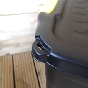 6 x 42L Heavy Duty Storage Chests with Clips in Black - Black