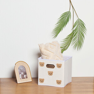 Teddy Bear Cube - White and Brown