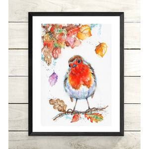 Red Robin Framed Wall Art - Red