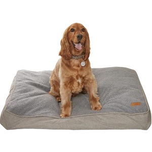 Chunky Plush Quilted Dog Cat Pet Mattress Silver 100x70x11cm - Grey
