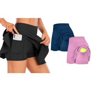 Sleek Sports Skirt Built-in shorts Pocket