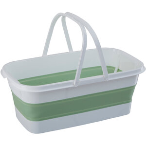 Averill Collapsible Laundry Basket in Green and White - White & Green
