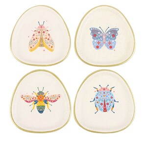 Floral Bug Trinket Dish Set Of 4 For Treasures - White - Image 2