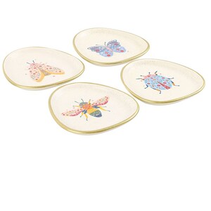 Floral Bug Trinket Dish Set Of 4 For Treasures - White - Image 3