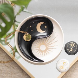 Yin Yang Harmony Stacking Trinket Dish Set - Gold - Image 2