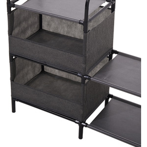 Garment Rack with Shelves and Storage Baskets - Grey