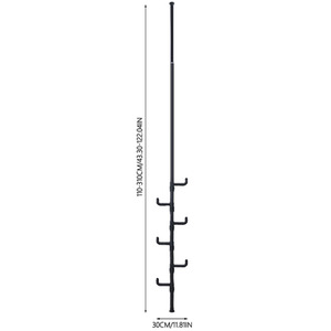 Adjustable Floor-to-Ceiling Clothes Rail with Storage Hooks