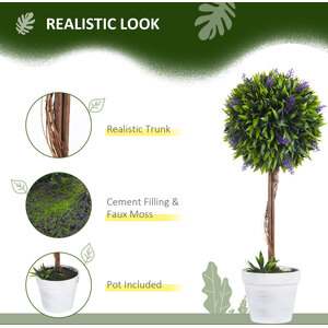 HOMCOM Artificial Ball Trees with Flower