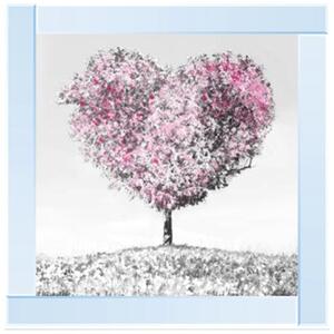 Heart Tree Glitter Liquid Wall Art Dcor - Silver