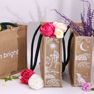 Hop Hare Jute Big Bag I am Strong - Brown