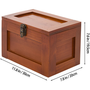 Vintage Wooden Keepsake Box with Lock - Brown