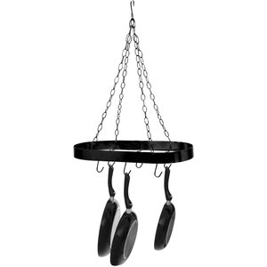 Valen Matt Black Oval Hanging Rack - Black