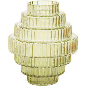 Raya Large Rounded Stripe Vase - Glass 100%
