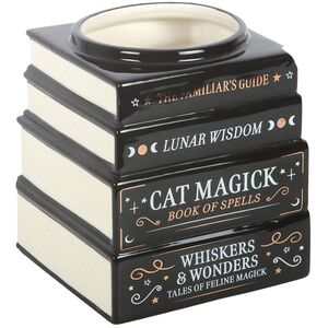 Something Different Black Cat Magick Book Stack Vase - Black
