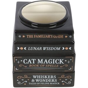 Something Different Black Cat Magick Book Stack Vase - Black - Image 2