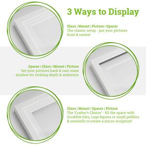 5" x 7" White 3D Box Photo Frames - 4" x 6" Mount - White - Pack of 5 - White/White