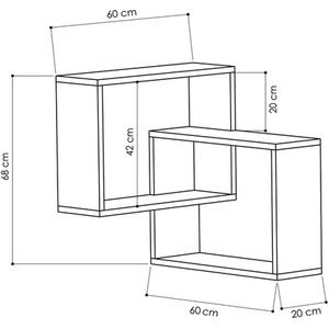 Ring Corner Wall Mounted Modern Bookcase Display Unit