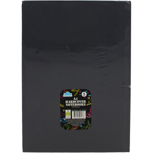 Pack of 5 A4 Hardcover Notebooks - Black