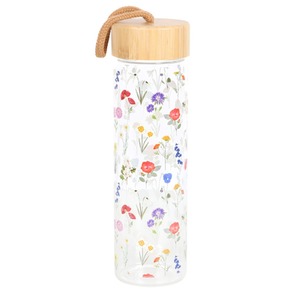 Wildflower Glass And Bamboo Water Bottle - neutral