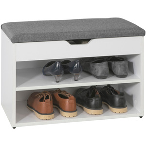 2 Tier Shoe Rack Bench - Grey