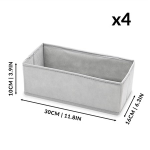 Set of 12 Foldable Fabric Drawer Inserts and Drawer Organisers - Grey - Image 2