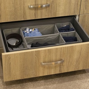 Set of 12 Foldable Fabric Drawer Inserts and Drawer Organisers - Grey - Image 4