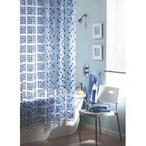 Blue Mosaic Shower Curtain - Blue