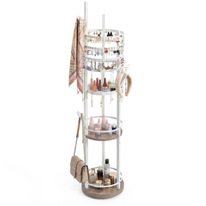 Freestanding Rotating Jewellery Display Stand - Grey