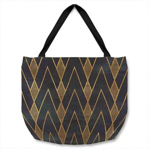 Gold Geometreic Lines Tote bag - Gold