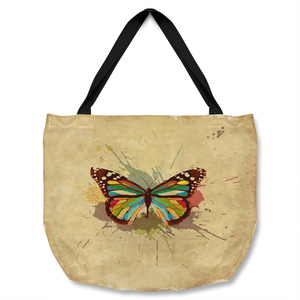 Butterfly  Paint Splats Tote bag - Brown