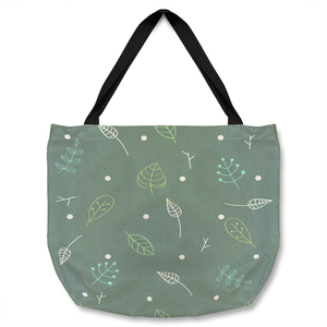 Hand Drawn Leaves Tote bag - Green