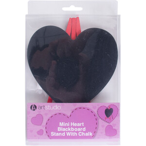 Mini Heart Blackboard Stand With Chalk