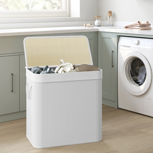 SONGMICS 150L Laundry Hamper Basket with 3 Sections - Image 2