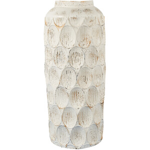 Isla Tall Metal Vase 54cm - White