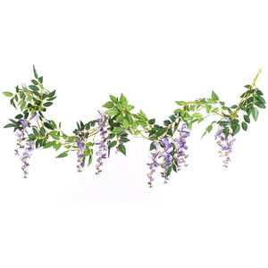 Set of 2 Artificial Hanging Wisteria Flowers
