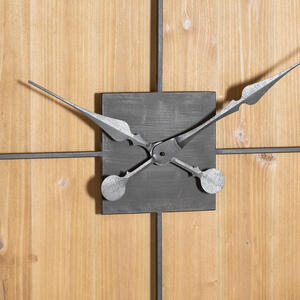 Williston Square Large Wooden Wall Clock - Brown