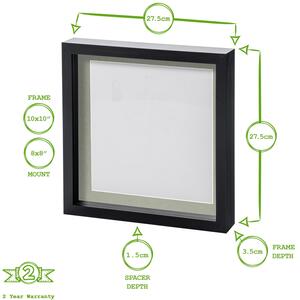 10" x 10" White 3D Box Photo Frame - 8" x 8" Mount - Pack of 5