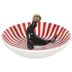 Something Different Circus Seal Trinket Dish - Red/White/Black