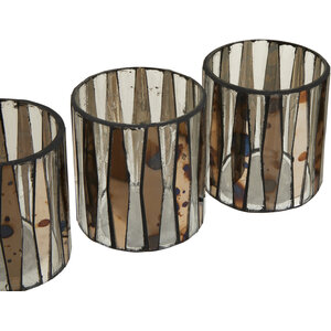 Set of 3 Gaia Tealight Holders - Multi colour - Image 2